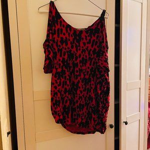 Michael Kors Red Animal Print with short sleeves & Pleather Straps- 1X